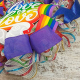 Pride Love is Love Wreath, Rainbow LGBT Support Decor, Perfect Gift for Same-Sex Marriage