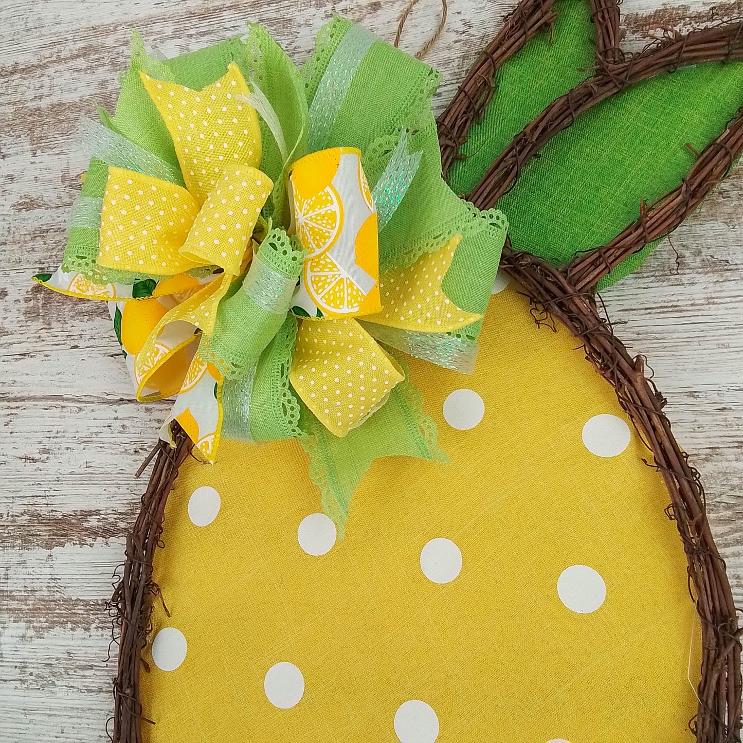 Lemon Shaped Door Hanger Wreath - Spring and Summer Decor - Perfect Female Celebration Gift