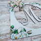 Personalized Door Hanger, Magnolia Monogram Decor, Customizable Floral Wreath