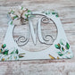 Personalized Door Hanger, Magnolia Monogram Decor, Customizable Floral Wreath
