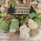 Welcome to our Cabin Wreath | Lake House Decor | Ivory Green Brown