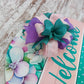 Welcome Door Hanger, Floral Spring Decor, Oversized Bow Door Decoration