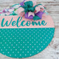 Welcome Door Hanger, Floral Spring Decor, Oversized Bow Door Decoration