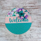 Welcome Door Hanger, Floral Spring Decor, Oversized Bow Door Decoration