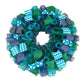 Everyday Monogram Mesh Door Wreath | Navy Blue Emerald Green Turquoise