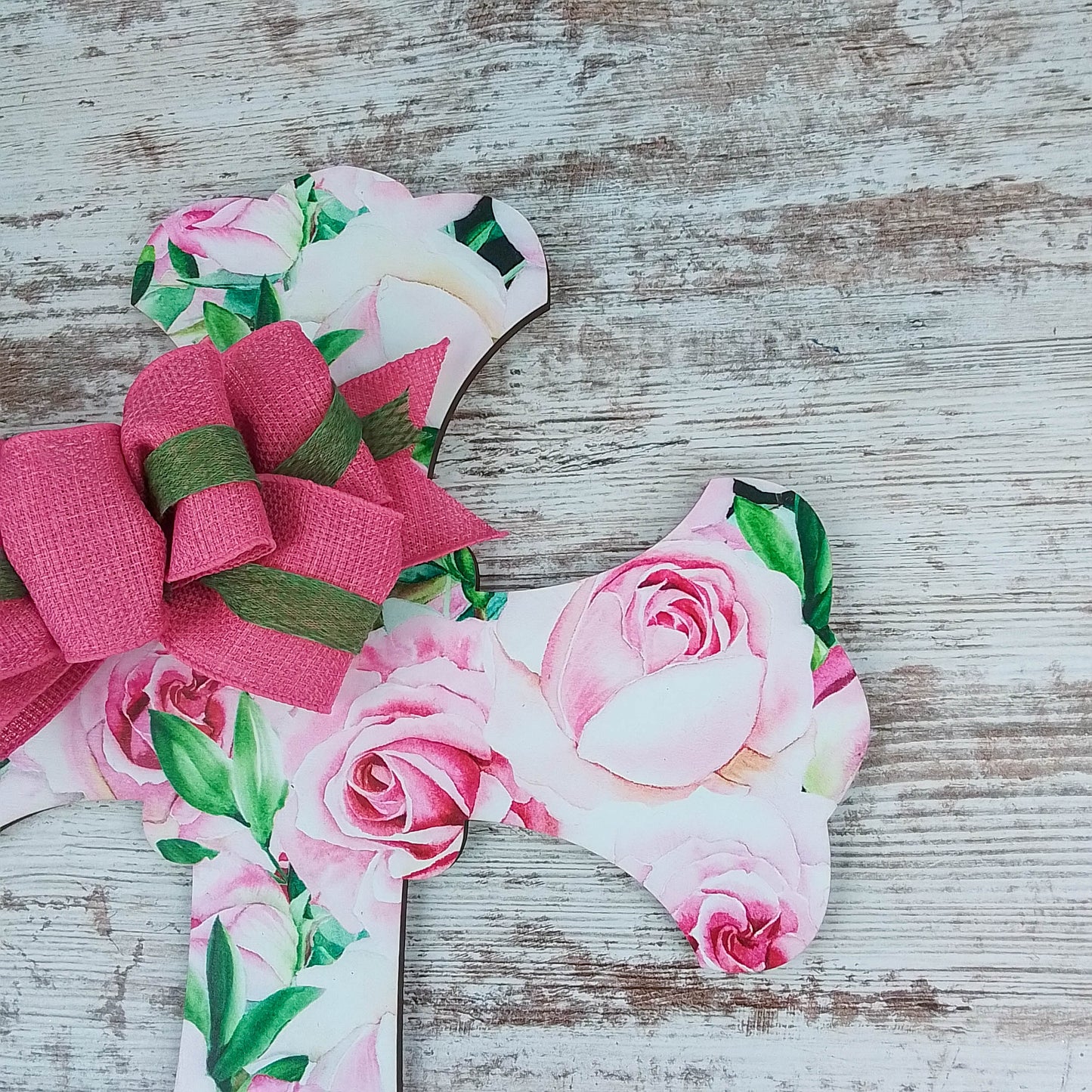 Christian Cross Door Hanger, Floral Birch Wood Decoration, Spiritual Home Décor