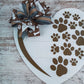 Dog Lover Gift, Heart Shaped Door Hanger, Paw Print Decor