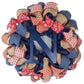 Everyday Burlap Mesh Door Wreath - Monogram Rustic Farmhouse Navy Blue Front Door Decor