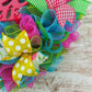 Colorful Ribbon Wreath, Home Sweet Home Decor, Housewarming Gift Idea