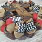Maroon and Black Cross Mesh Front Door Wreath