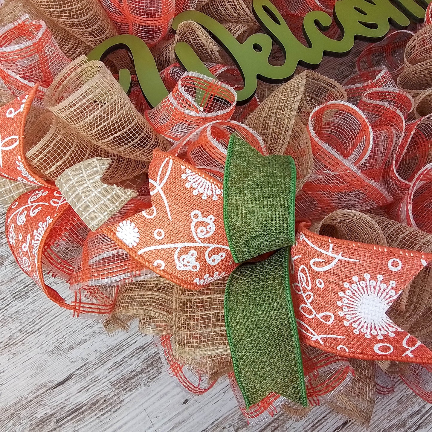 Peach Wreath, Spring Welcome Front Door Wreaths