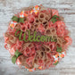Peach Wreath, Spring Welcome Front Door Wreaths