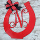 Personalized Horseshoe Monogram Door Hanger, Kentucky Derby Decor, Custom Wall Accent