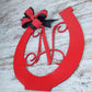 Personalized Horseshoe Monogram Door Hanger, Kentucky Derby Decor, Custom Wall Accent