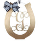 Personalized Horseshoe Monogram Door Hanger, Rustic Home Decor, Customizable Gift Idea