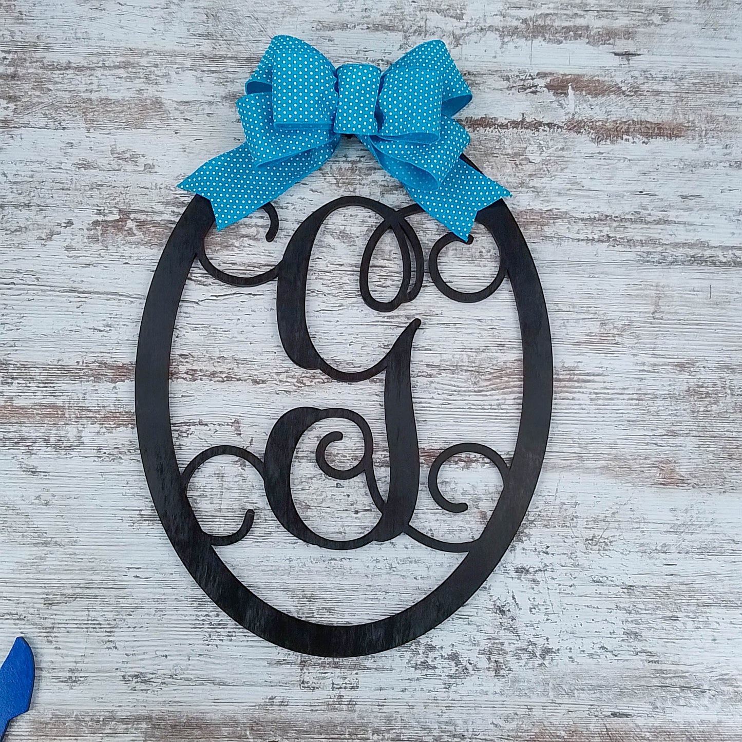 Customized Monogram Door Hanger, Birch Wood Oval Sign, Personalized Indoor and Outdoor Decor