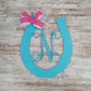 Kentucky Derby Horseshoe Door Hanger, Customizable Monogram Decor, Personalized Horse Racing Home Accessory