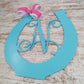 Kentucky Derby Horseshoe Door Hanger, Customizable Monogram Decor, Personalized Horse Racing Home Accessory