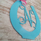 Kentucky Derby Horseshoe Door Hanger, Customizable Monogram Decor, Personalized Horse Racing Home Accessory