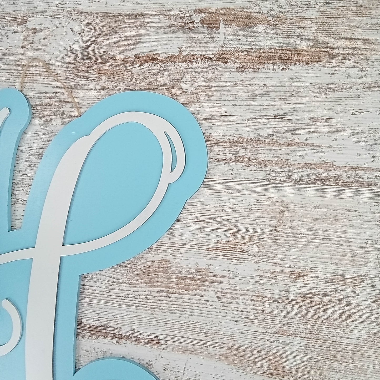 Personalized Door Hanger, Birch Wood Monogram, Custom Letter and Bow Color Decor