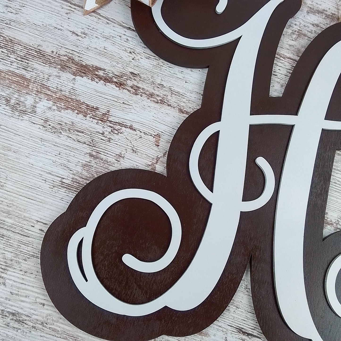 Personalized Door Hanger, Birch Wood Monogram Letter, Indoor/Outdoor Decorative Sign