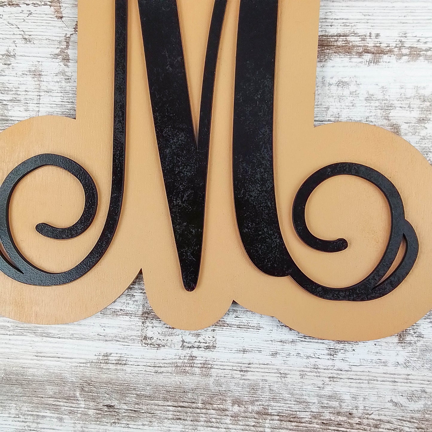 Custom Monogram Door Hanger, Birch Wood Letter Decor, Personalized Housewarming Gift