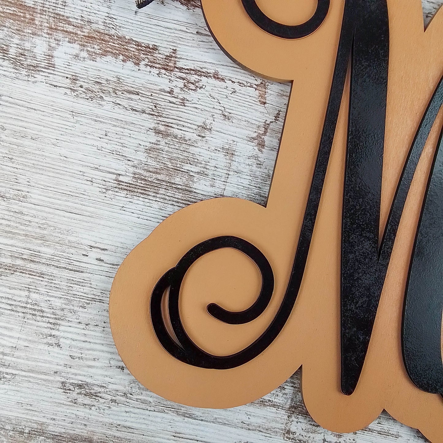 Custom Monogram Door Hanger, Birch Wood Letter Decor, Personalized Housewarming Gift