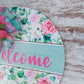 Floral Door Hanger, Pastel Round Wooden Sign, Cozy Home Decor