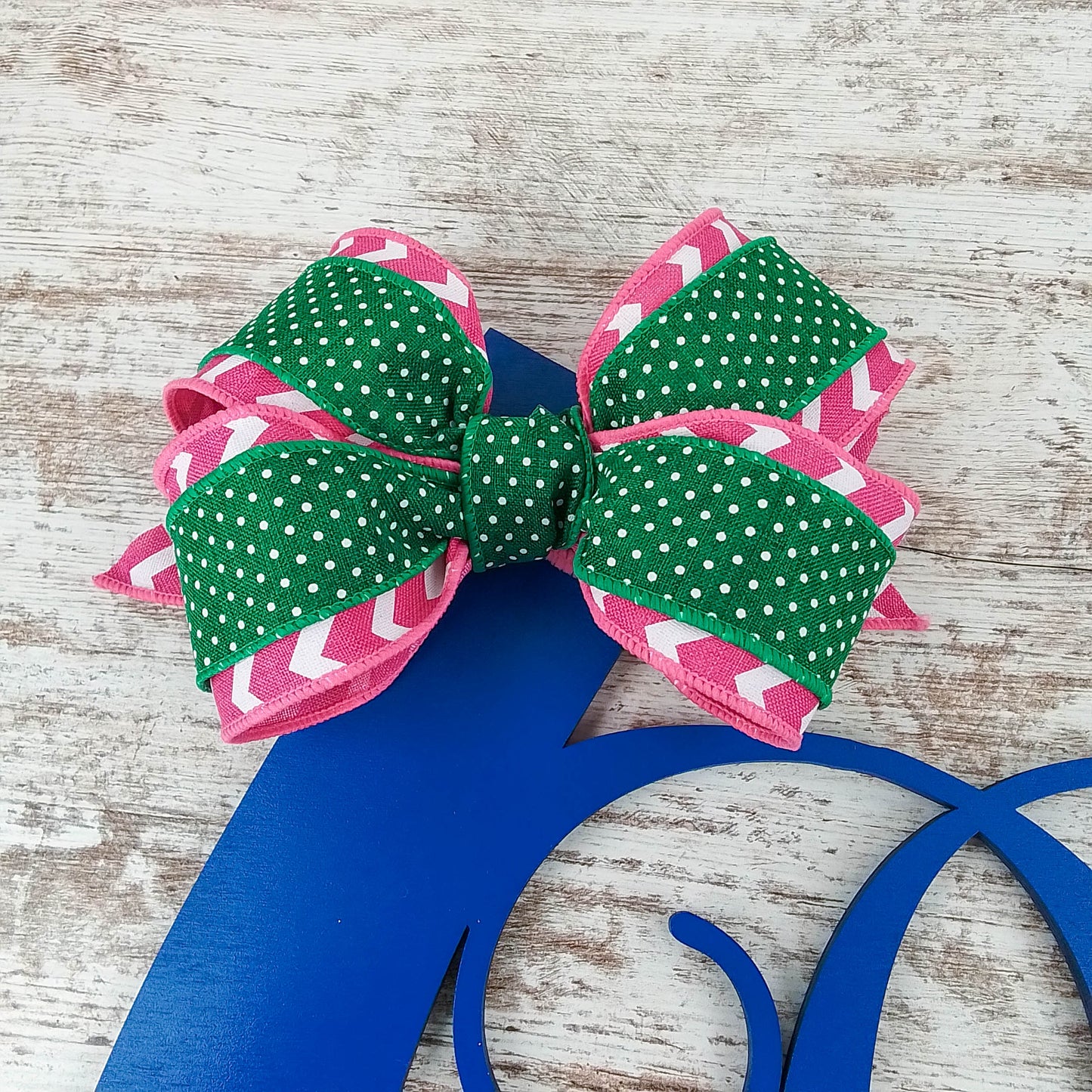 Blue Horseshoe Door Hanger, Monogrammed Letter Decor, Unique Housewarming Gift