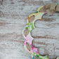 Pastel Floral Wreath, Burlap Bow Decor, Customizable Entrance Decoration