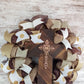 Elegant Burlap & Deco Mesh Cross Wreath – Rustic Christian Door Décor