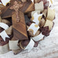 Elegant Burlap & Deco Mesh Cross Wreath – Rustic Christian Door Décor