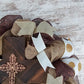 Elegant Burlap & Deco Mesh Cross Wreath – Rustic Christian Door Décor