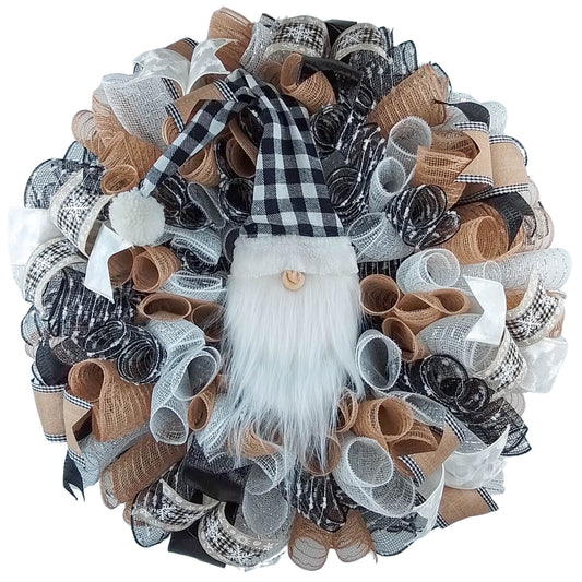 Rustic Winter Wreath, Farmhouse Santa Front Door Wreaths