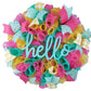 Colorful Door Wreath, Hello Sign Decor, Spring Home Decoration