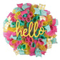 Colorful Door Wreath, Hello Sign Decor, Spring Home Decoration