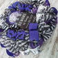 Beware of Things that go Bump in the Night Halloween Wreath, Seasonal Home Decor, Festive Party Accent Purple Black White