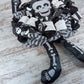 Halloween Skull Door Wreath, Skeleton, Black White Spooky Decor