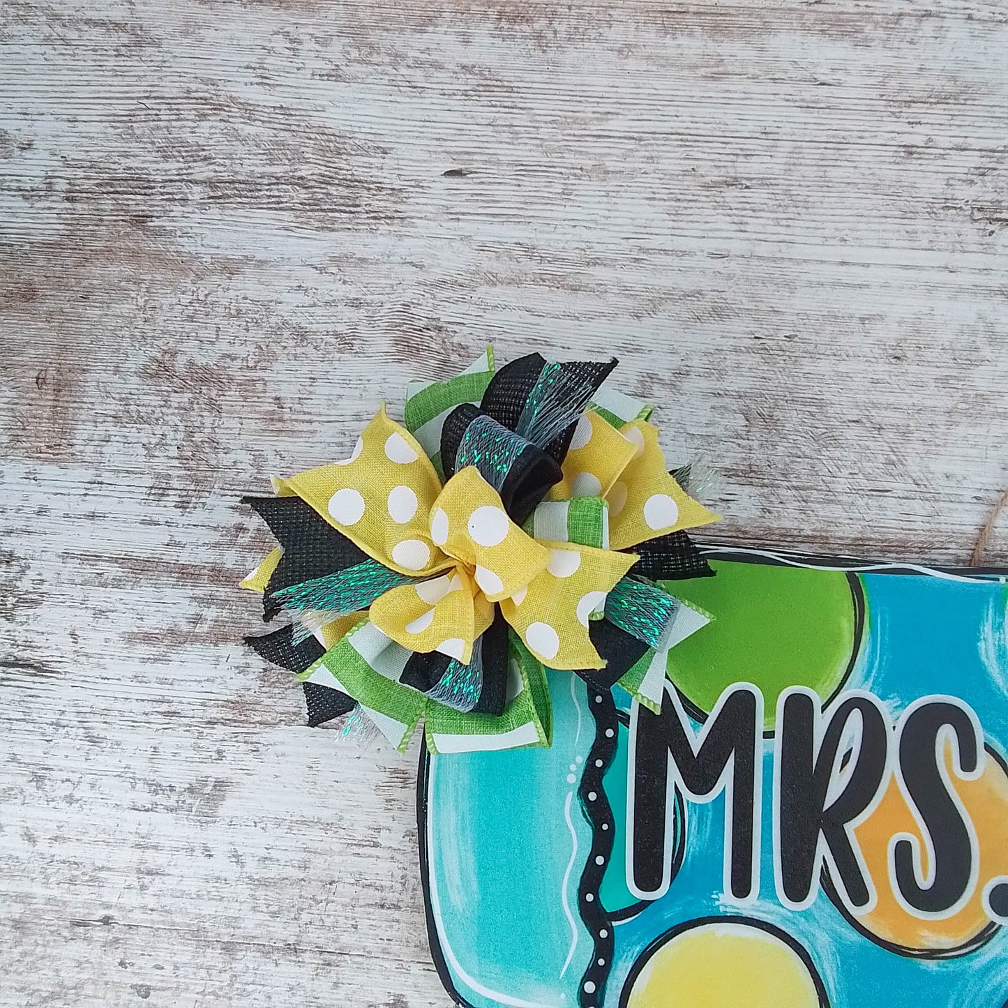 Colorful Birch Wood Door Hanger, Personalized Teacher Gift, Fun Event Decoration