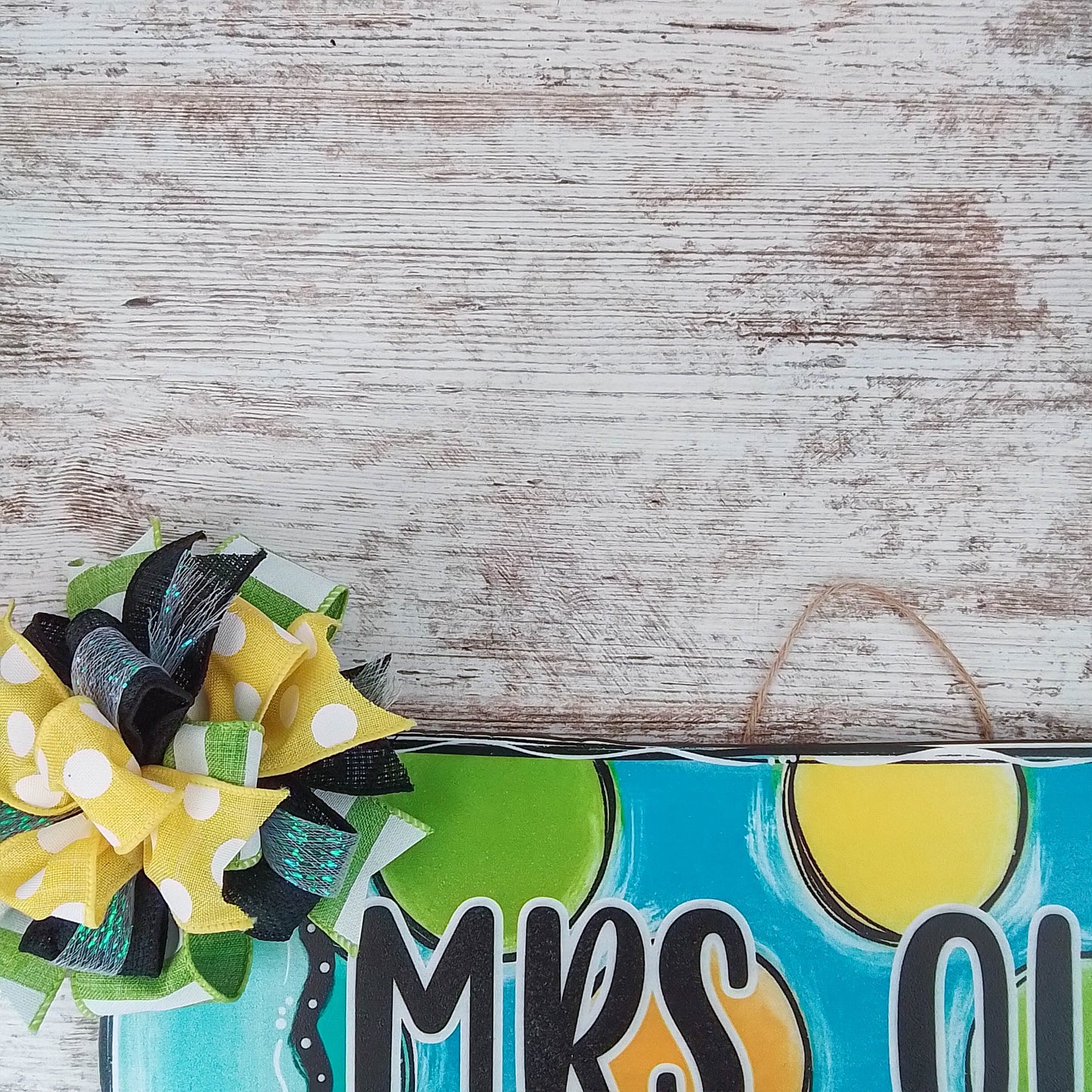 Colorful Birch Wood Door Hanger, Personalized Teacher Gift, Fun Event Decoration
