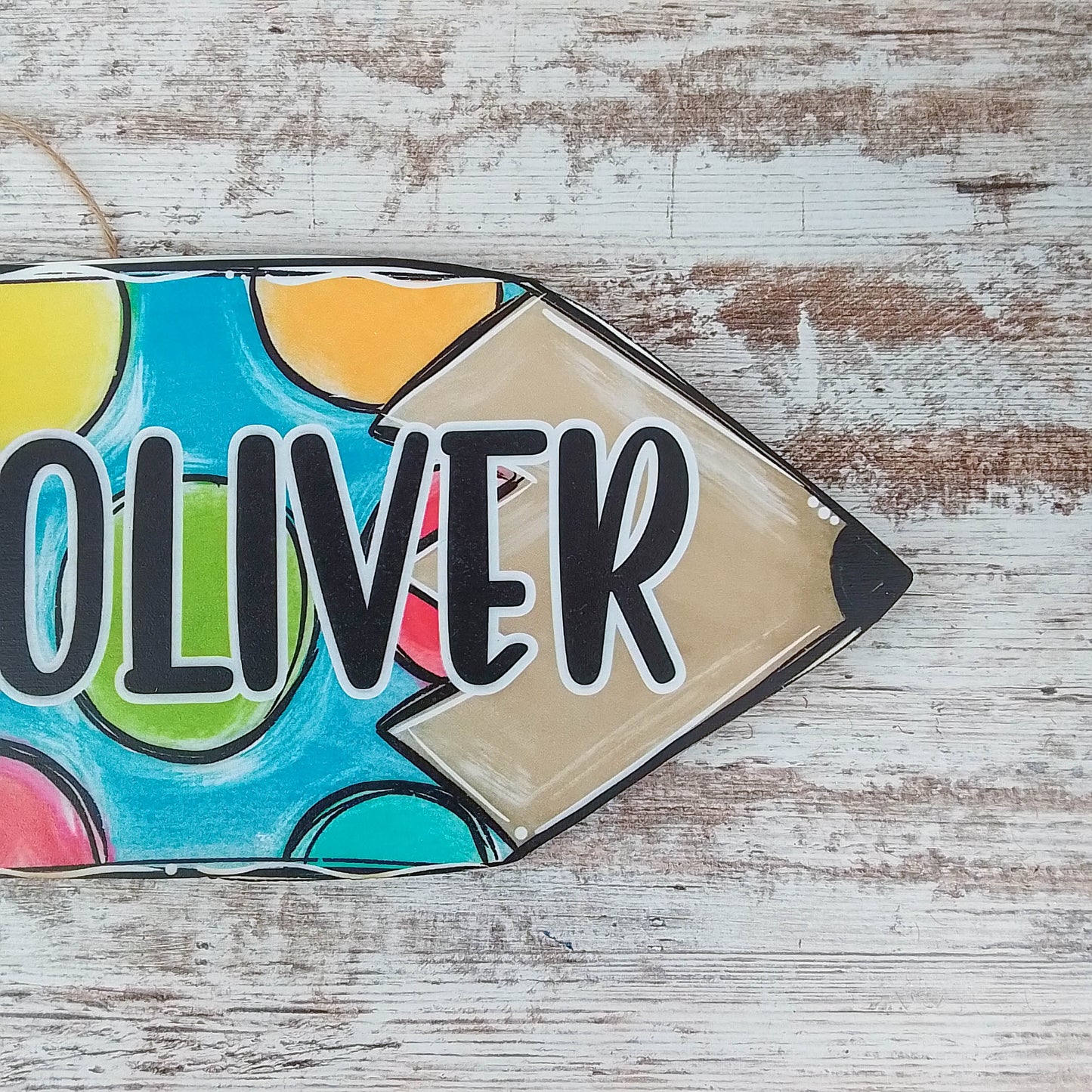 Colorful Birch Wood Door Hanger, Personalized Teacher Gift, Fun Event Decoration