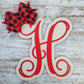 Personalized Birch Wood Door Hanger, Decorative Letter H Door Ornament, Unique Housewarming Gift