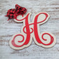 Personalized Birch Wood Door Hanger, Decorative Letter H Door Ornament, Unique Housewarming Gift