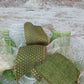 Gold, Cream Ivory, and Moss Apple Green Outdoor Christmas Wreath with Burlap and White Accents for Front Door