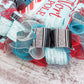 Santa Claus North Pole Wreaths - Non Traditional Wreath Ideas - Christmas Mesh Outdoor Front Door Decor - White Red Turquoise Black Silver Xmas