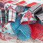 Santa Claus North Pole Wreaths - Non Traditional Wreath Ideas - Christmas Mesh Outdoor Front Door Decor - White Red Turquoise Black Silver Xmas