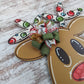 Reindeer Door Hanger, Whimsical Christmas Decor, Festive Birch Wood Accessory