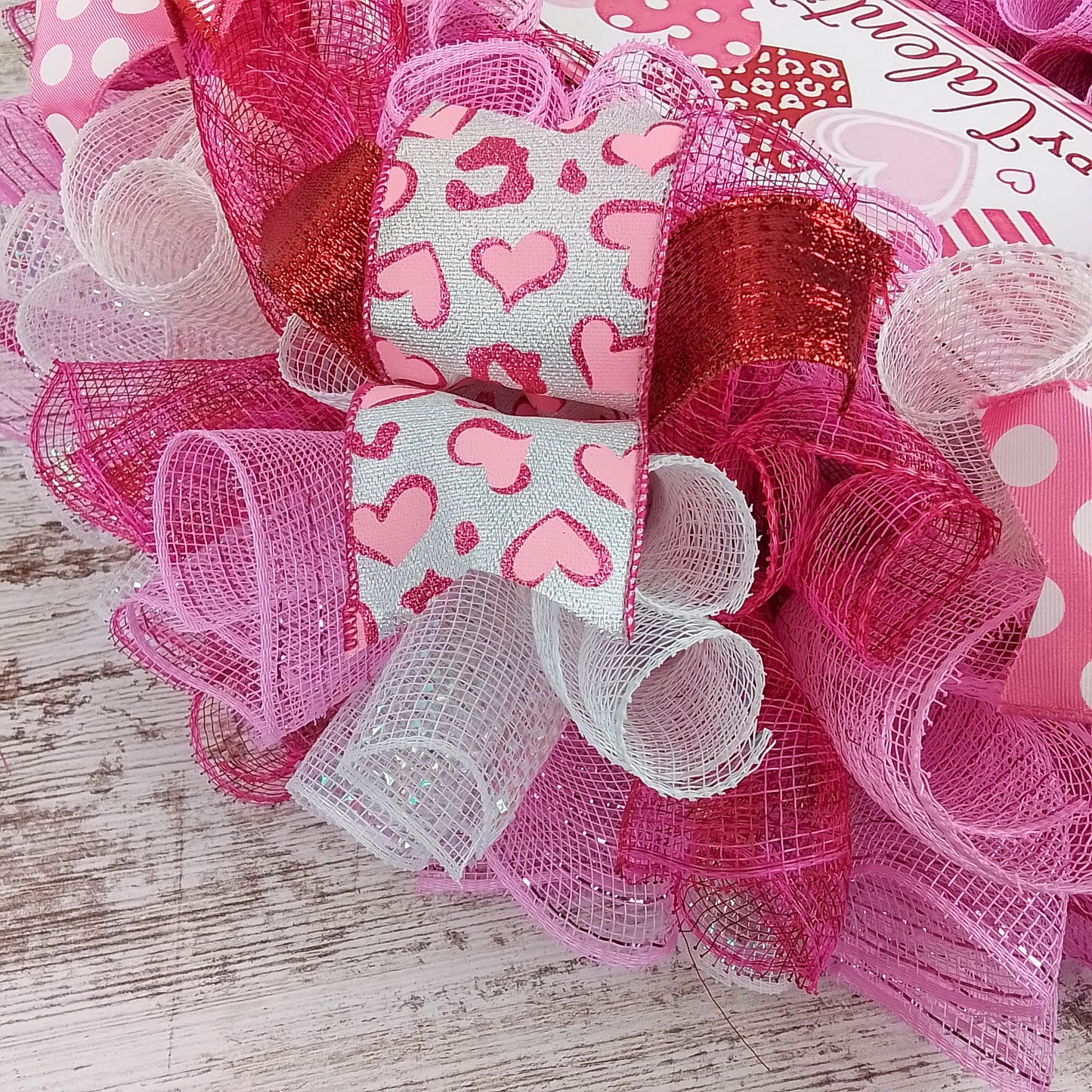 Valentine's Day Wreath, Romantic Home Decor, Sweetheart Gift Idea