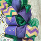 Mardi Gras Wreath, Vibrant Party Decor, Festive Ribbon Design