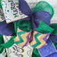 Mardi Gras Wreath, Vibrant Party Decor, Festive Ribbon Design